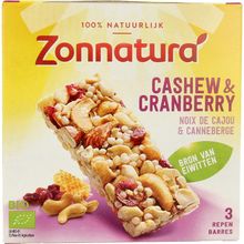 Foto van Zonnatura Notenreep cashew cranberry bio