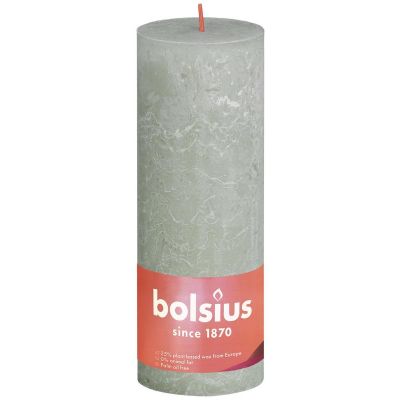 Bolsius Rustiek stompkaars shine 190/68 foggy green