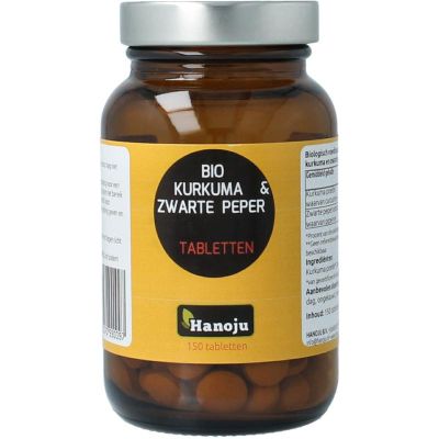 Hanoju Kurkumapoeder + piperine 500mg bio 150 tabletten - Algemeen