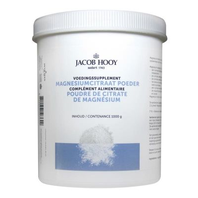 Jacob Hooy Magnesiumcitraat poeder 1000 gram - Mineralen enkel