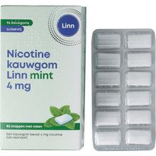 Linn Nicotine kauwgom 4mg mint Foto van Linn Nicotine kauwgom 4mg mint