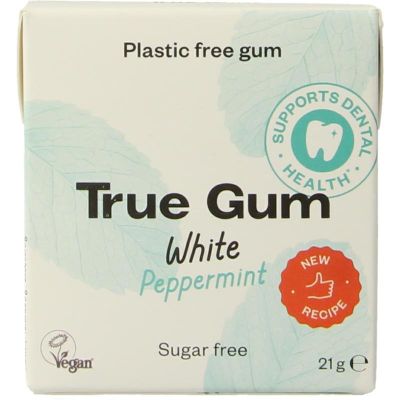 True Gum White peppermint suikervrij True Gum White peppermint suikervrij 21 gram - Snoepgoed suikervrij