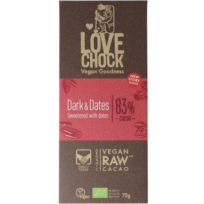Lovechock Dark & dates bio 70 gram - Snoep en chocola