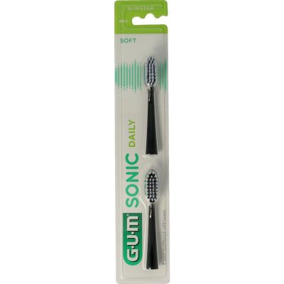 GUM Sonic opzetborstel zwart 2 stuks - Tandenborstel