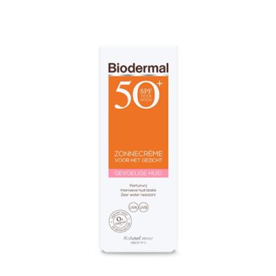 Biodermal Zonnecreme gezicht SPF50+ gevoelige huid 50 ml - Zonnebrand