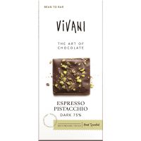 Vivani Espresso pistacchio dark 75% bio