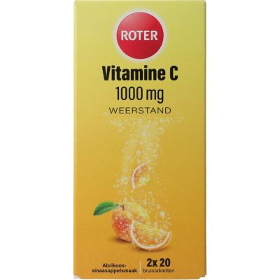 Roter Vitamine C 1000 mg sinaasappel & abrikoos duo Roter Vitamine C 1000 mg sinaasappel & abrikoos duo 40 Bruistabletten - Vitamine enkel