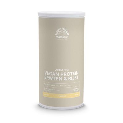 Mattisson Vegan protein erwten & rijst vanille bio 500 gram - Overige vitaminen/mineralen