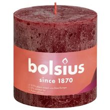 Foto van Bolsius Rustiek stompkaars shine 100/100 velvet red