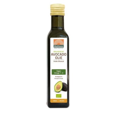 Mattisson Biologische avocado olie virgin koudgeperst bio 250 ml - Overig reform/levensmiddelen