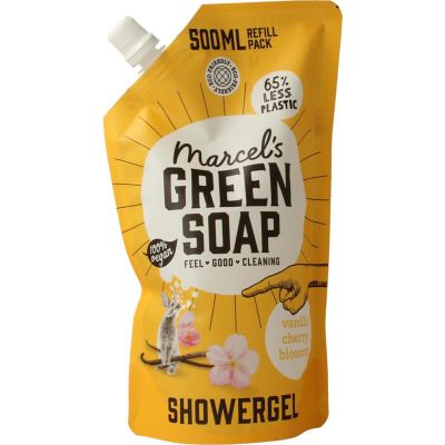 Marcel's GR Soap Shower gel vanilla & cherry blossom navulling