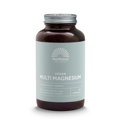 Mattisson Vegan multi magnesium 200mg 120 vegetarische capsules - Mineralen enkel