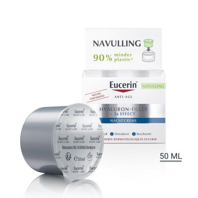 Eucerin Hyaluron filler 3x effect nachtcreme navulling 50 Milliliter - Nachtcreme