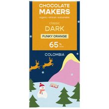 Foto van Chocolatemakers Kerstreep Colombia puur 65% orange bio