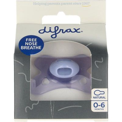 Difrax Fopspeen natural 6+ cotton candy lavander 1 stuks - Babyflessen en benodigdheden