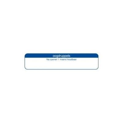 Strooketiket oogdruppel na openen 1 maand 70x15 mm 750 stuks - 