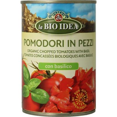 Foto van Bioidea Tomatenstukjes basilicum