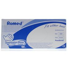 Foto van Romed Latex handschoen niet steriel gepoederd S