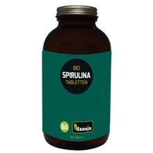 Foto van Hanoju Bio spirulina 400 mg glas flacon