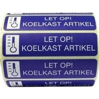 Sticker let op koelkast artikel