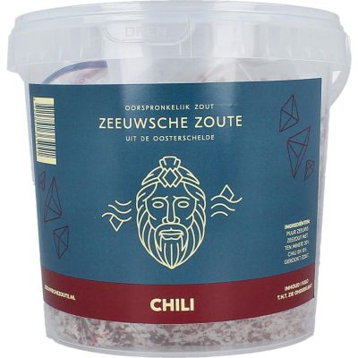 Zeeuwsche Zoute Zout met chili in emmer 1 kilogram - Voeding