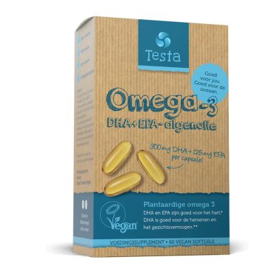 Testa Omega 3 algenolie 300mg DHA + 125mg EPA vegan