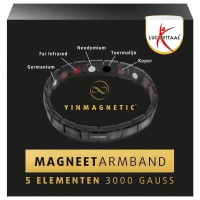 Lucovitaal Armband magneet yinmagnetic zwart vegan