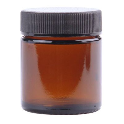 Helios Holland Zalfpot/cremepot incl deksel amber bruin glas 30ml 5 stuks - Algemeen