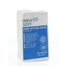 Hekasoft Non woven kompres 5 x 5 4-laags Foto van Hekasoft Non woven kompres 5 x 5 4-laags