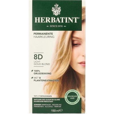 Herbatint 8D Licht goudblond 150 Milliliter - Haarkleuring