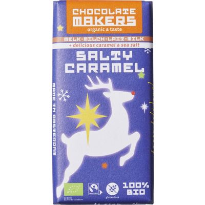 Chocolatemakers Kerstreep salty caramel 80 gram - Snoep en chocola
