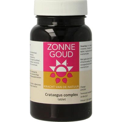 Zonnegoud Crataegus complex 120 tabletten - Fytotherapie