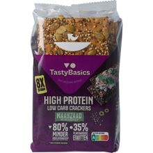 Foto van Tastybasics Less carb-high protein crackers maanzaad