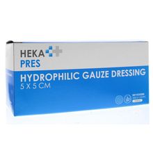 Hekapres Hydrofiel gaaskompres 5 x 5 steriel Foto van Hekapres Hydrofiel gaaskompres 5 x 5 steriel