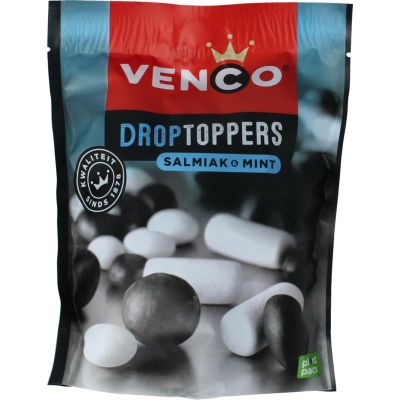 Venco Droptoppers salmiak mint Venco Droptoppers salmiak mint 225 gram - Snoepgoed