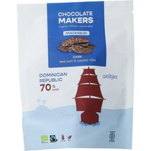Foto van Chocolatemakers Bio chocozeiltjes puur 70% met zeezout en nibs