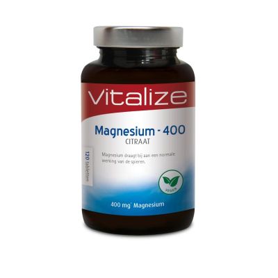 Vitalize Magnesium 400 citraat Vitalize Magnesium 400 citraat 120 tabletten - Mineralen enkel