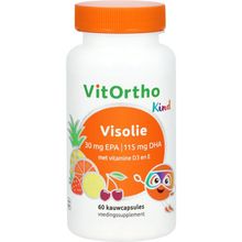 Foto van Vitortho Visolie 30mg EPA DHA kind