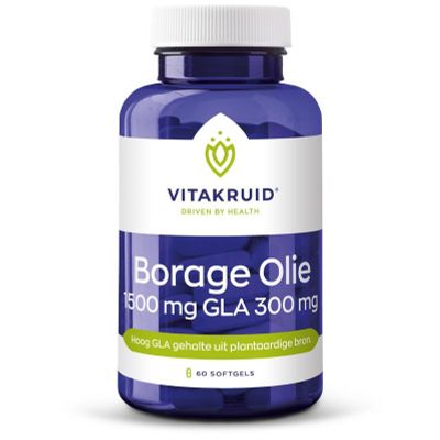 Vitakruid Borage Olie 1500 mg GLA 300 mg 60 softgels - Overige vitaminen/mineralen