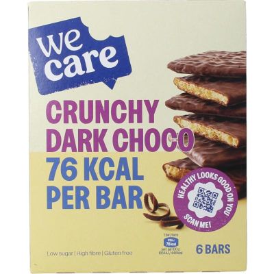 Wecare Bars crunchy dark choco 102 gram - Gezonde tussendoortjes