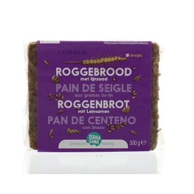 Terrasana Roggebrood lijnzaad 500 gram - Pitten en zaden