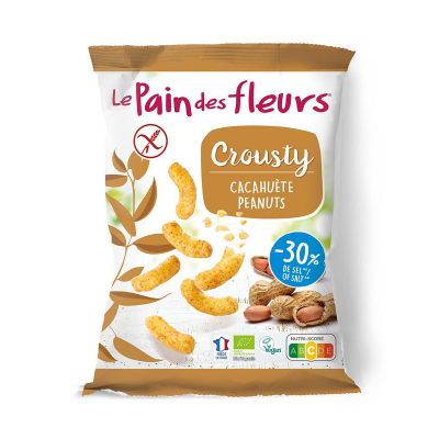 Pain Des Fleurs Chips gepoft pinda -30% zout bio glutenvrij vegan