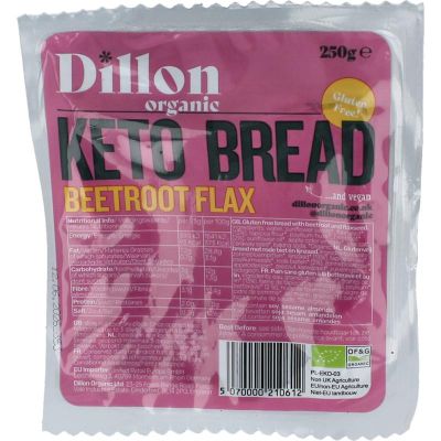 Dillon Organic Keto brood beetroot flax seeds bio demeter 250 gram - Voeding