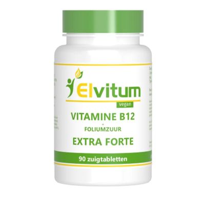 Elvitaal Vitamine B12 extra forte + foliumzuur 90 zuigtabletten - Vitamine enkel