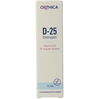 Orthica Vitamine D-25 oliedruppels 15 Milliliter - Vitamine enkel