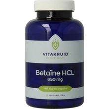 Foto van Vitakruid Betaine HCL 650 mg & pepsine 160 mg