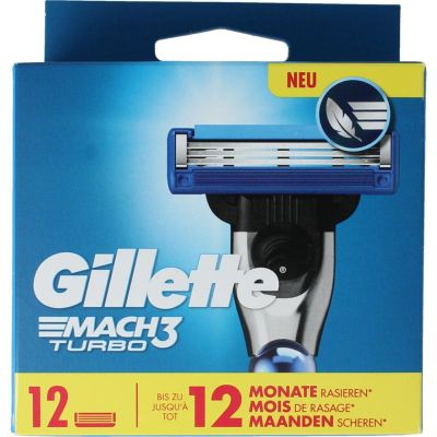 Gillette Mach 3 turbo blades 12 stuks - Scheerinstrumenten