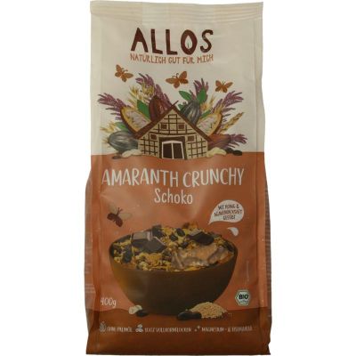 Allos Crunchy amarant chocolade 400 gram - Ontbijtgranen