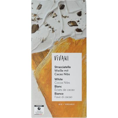 Foto van Vivani Chocolade wit stracciatella bio