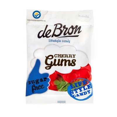 Kersen gums/cherry gums suikervrij 90 gram - Snoepgoed suikervrij